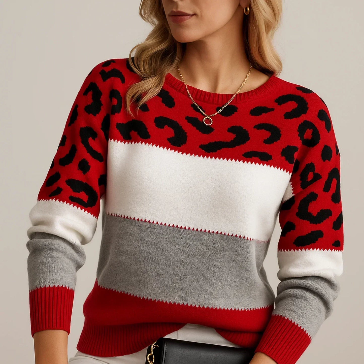 Pasca™ | Knitted Sweater with Leopard Pattern