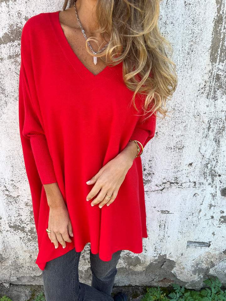 Anna™ | Comfortable knitted sweater with V-neck and long sleeves