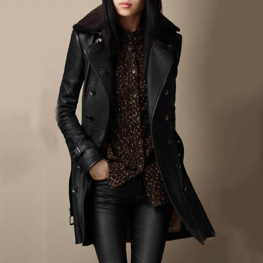 Amorie™ | 3/4 Leather Coat
