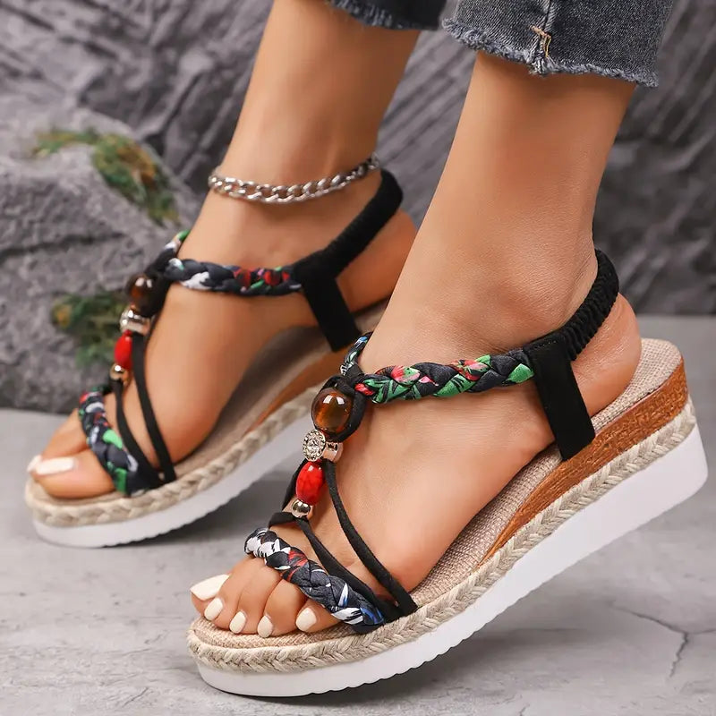 Solea™ | Boho Sandals with Ergonomic Wedge Heel