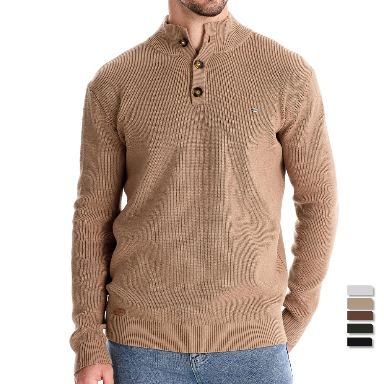 Michiel | Men's Sweater with Button Design