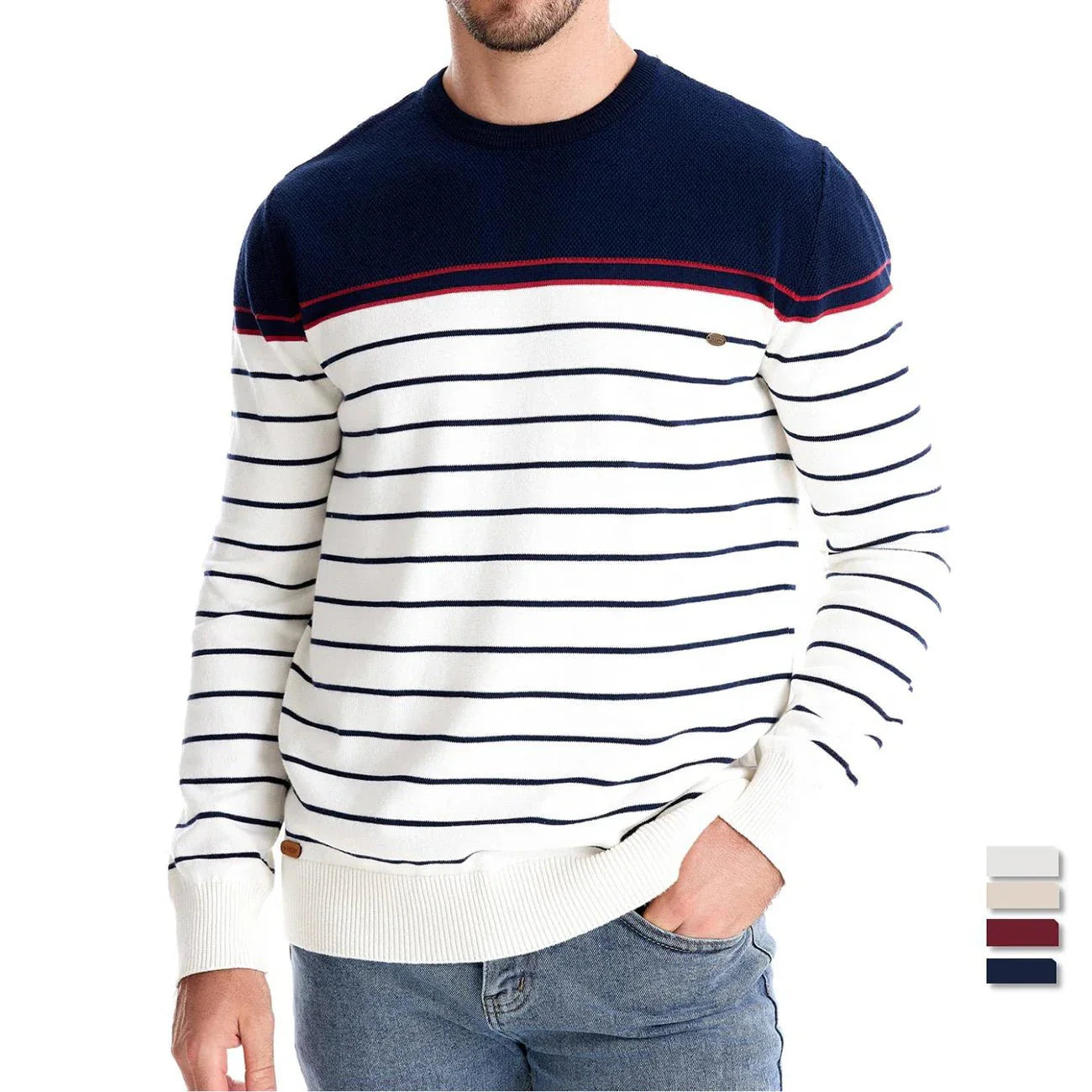 Sebastian | Men's Sweater with Stripe Design