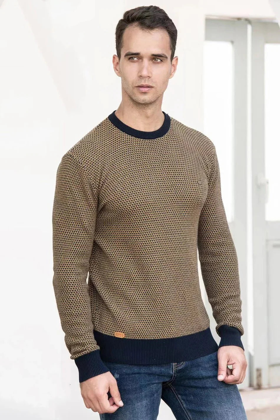 Julius | Men's Sweater with Check Pattern
